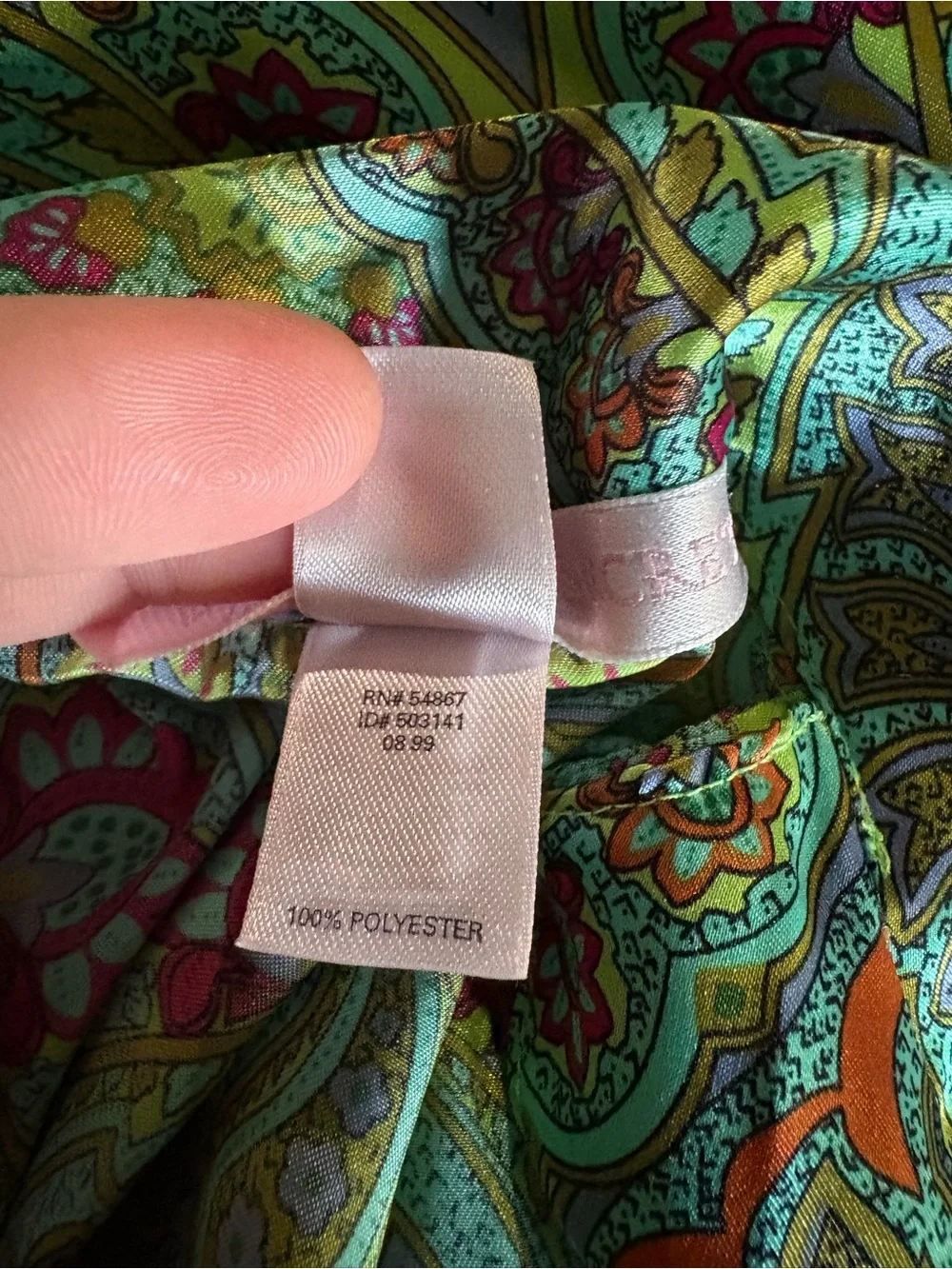 VTG 90s/Y2K Victoria's Secret Teal and Green Paisley Satin Pajama Set Medium